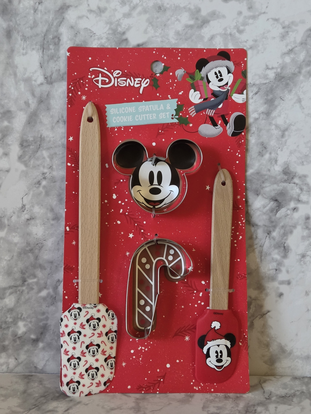 Disney Mickey Silicone Spatula & Cookie Cutter Set - Red, White